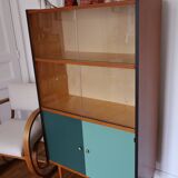 Display cabinet, restored Scandinavian-style teak bookcase, 1950s