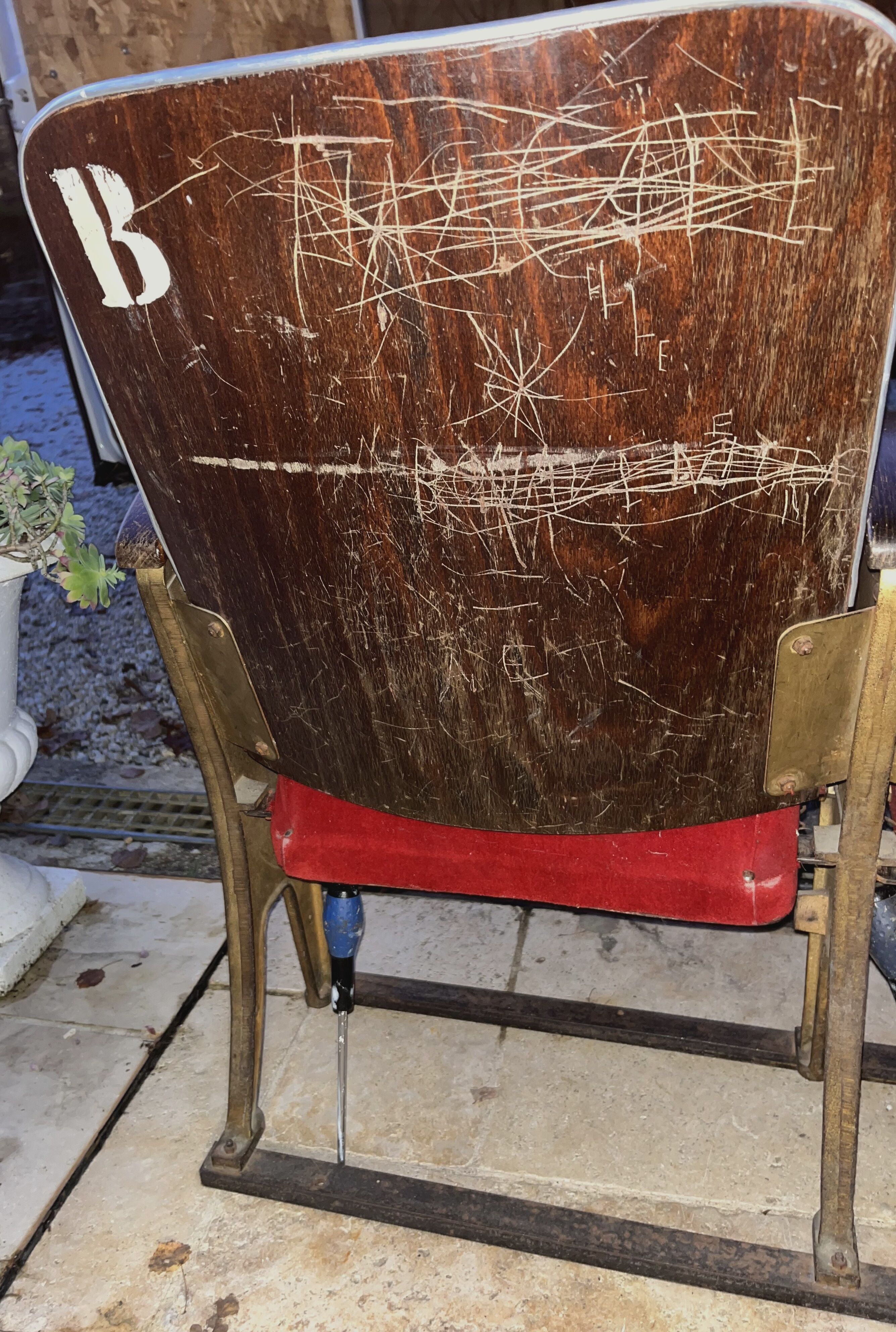 Vintage theater bench