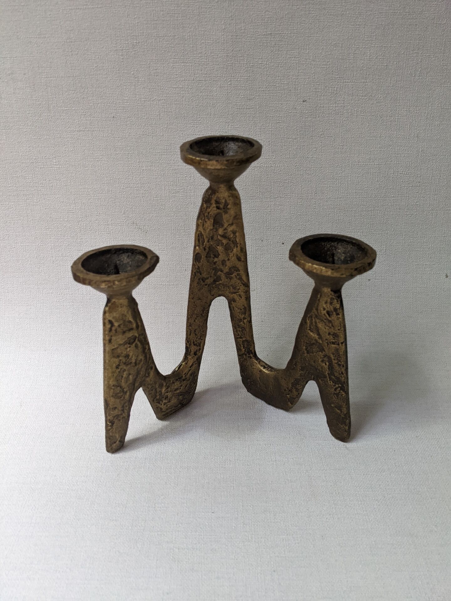 Golden bronze candlestick Scandinavian decoration