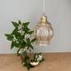 Vintage globe pendant light in bubbled amber glass
