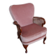 fauteuil bois velours rose cannage - cocktail