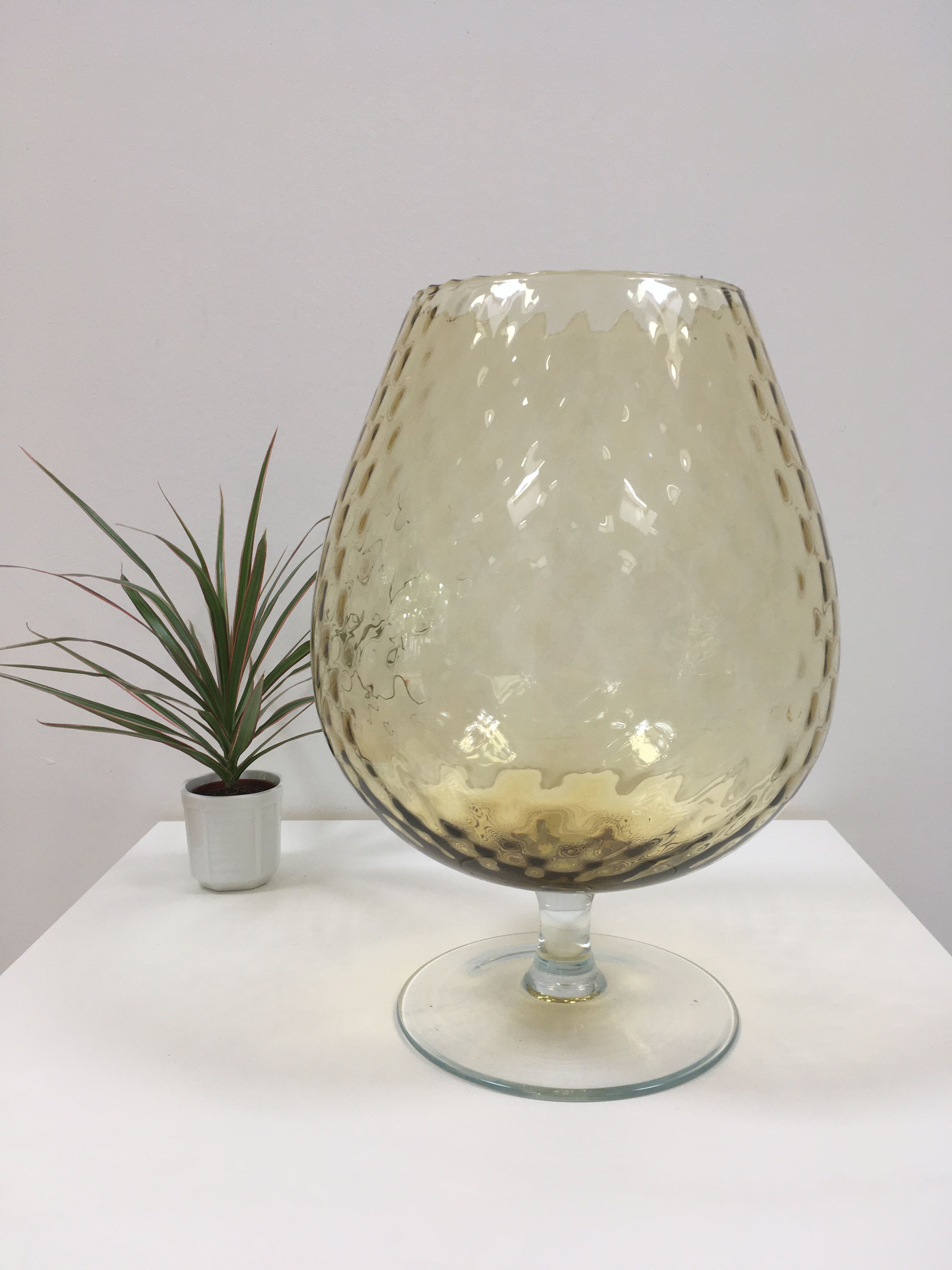 XXL Empoli 1950 amber yellow cup vase