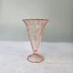 Vase verrerie Scailmont en verre pressé rose - art déco Belgique