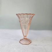 Scailmont glass vase in pressed pink glass - Art Deco Belgium