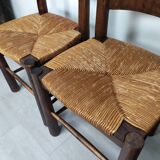 4 brutalist straw chairs