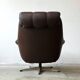 Fauteuil pivotant en cuir, Danemark, années 1960/1970, style Mid-C Modern, vintage