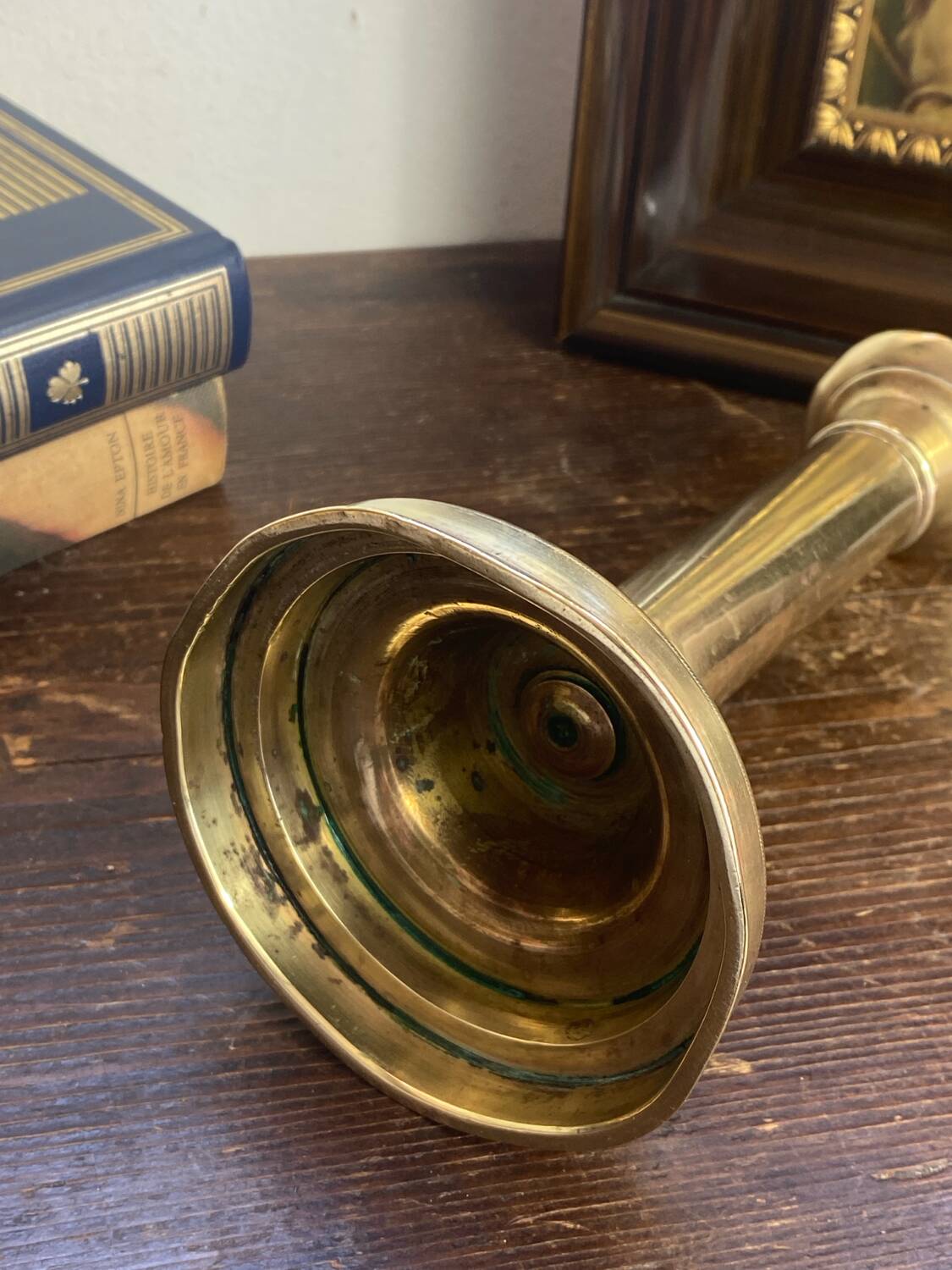 Push candle holder in brass