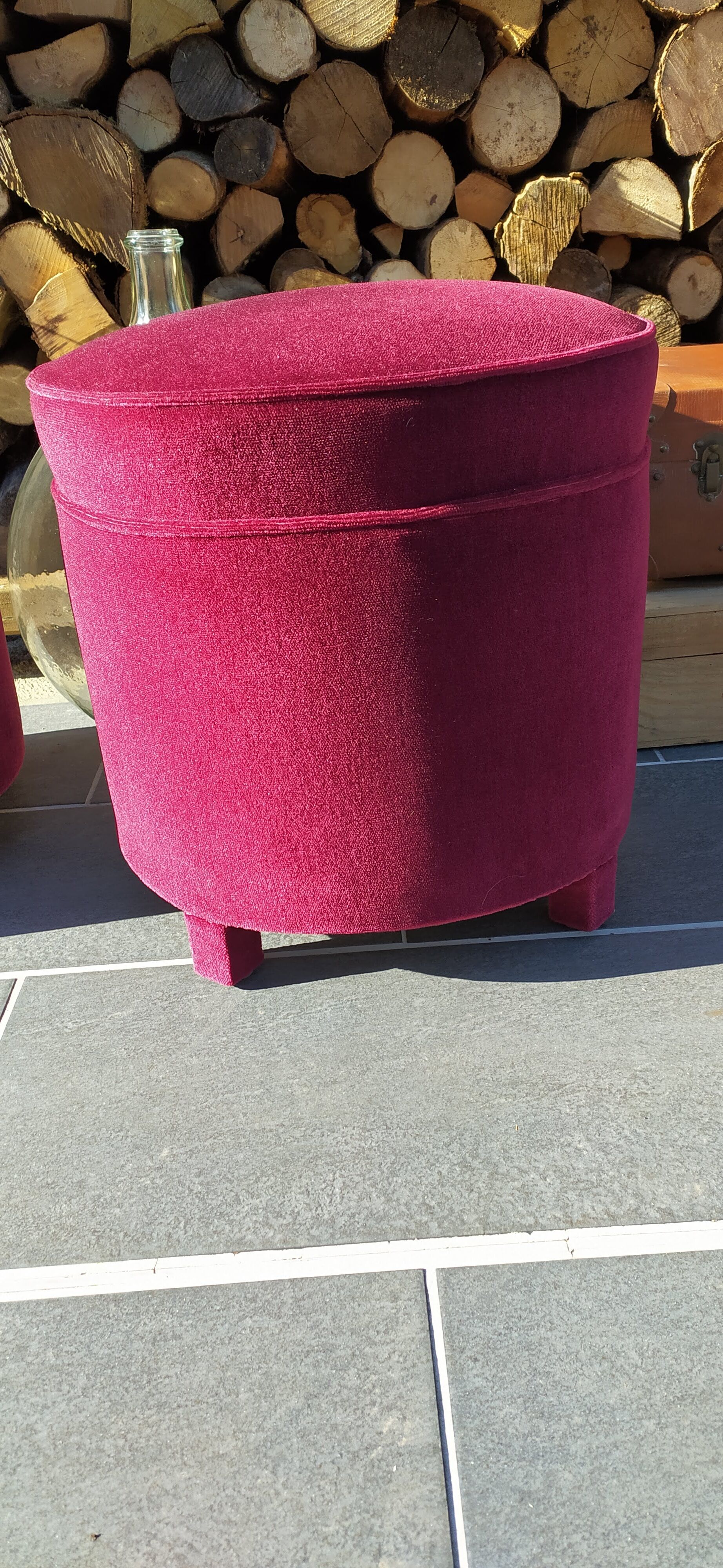 Pair of vintage pouf