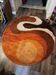 Vintage round rug from the 70s, Desso print carpet, Netherlands.