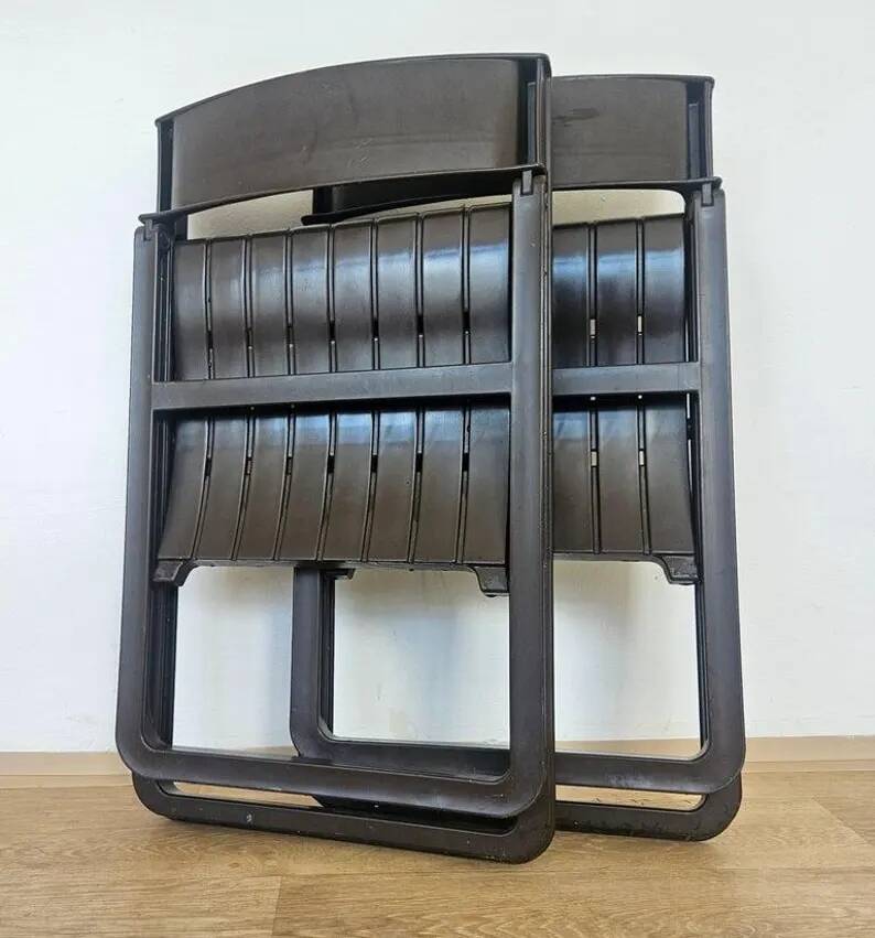 Pair of Rare Folding Chairs Dabaya, Allibert, France, 1970s