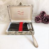 Box 12 forks dessert model vintage shell France