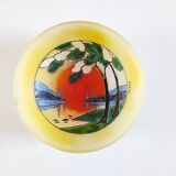 Coupelle en verre émaillé signée