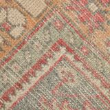 Turkish Light Yellow & Red Vintage Rug, 135x253Cm