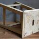 Wooden workshop stool with old patina