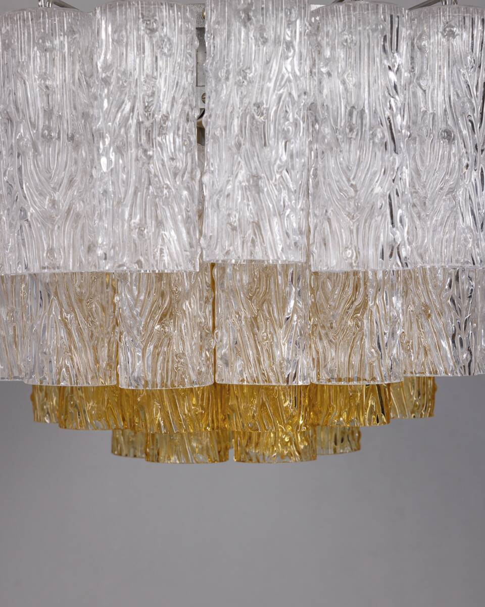 Vintage 1960s Murano Glass Pendant Chandelier, Italian Design