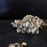 Pair of antique French Bronze Piano sconce, candleholders, signed L Pinet 102, rococo empire regency