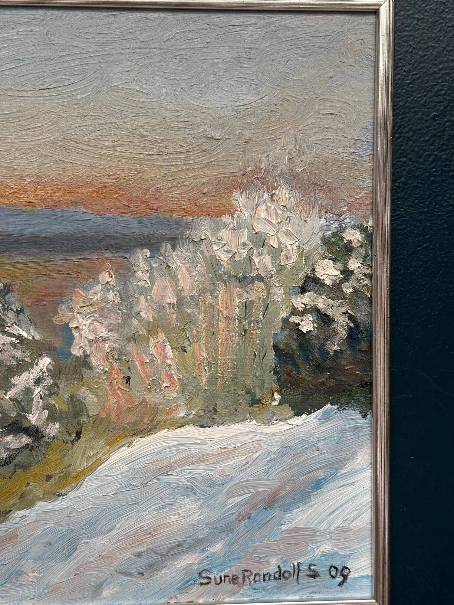 Original Swedish Oil on Panel – “Winter Landscape” by Sune Randolfs Vintage