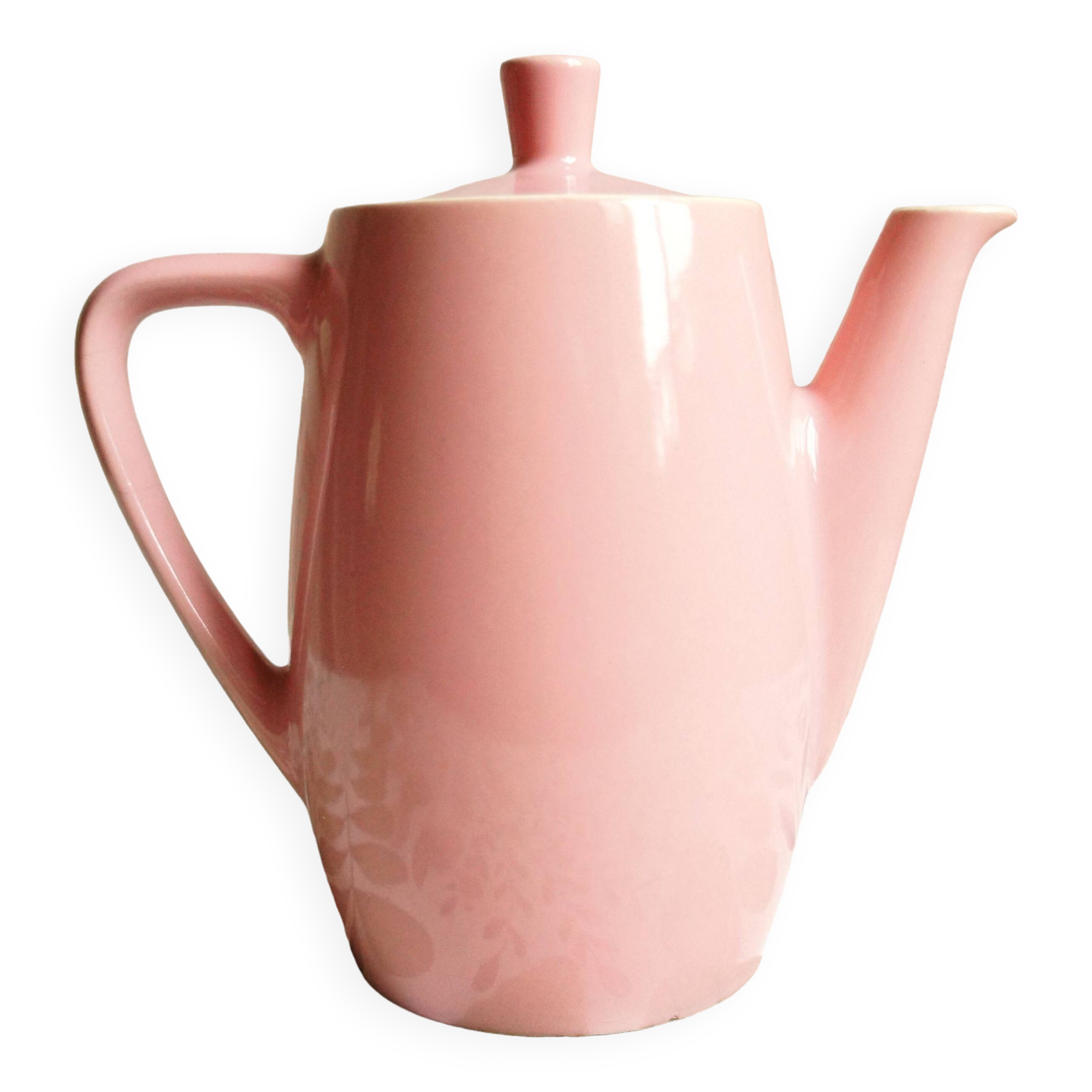 Pink porcelain coffee or teapot