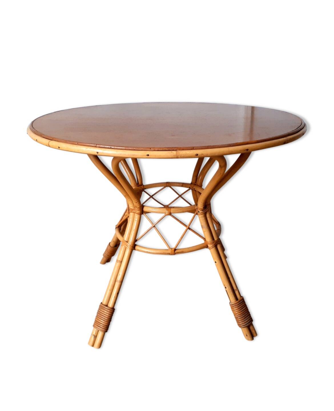 Vintage rattan dining table.