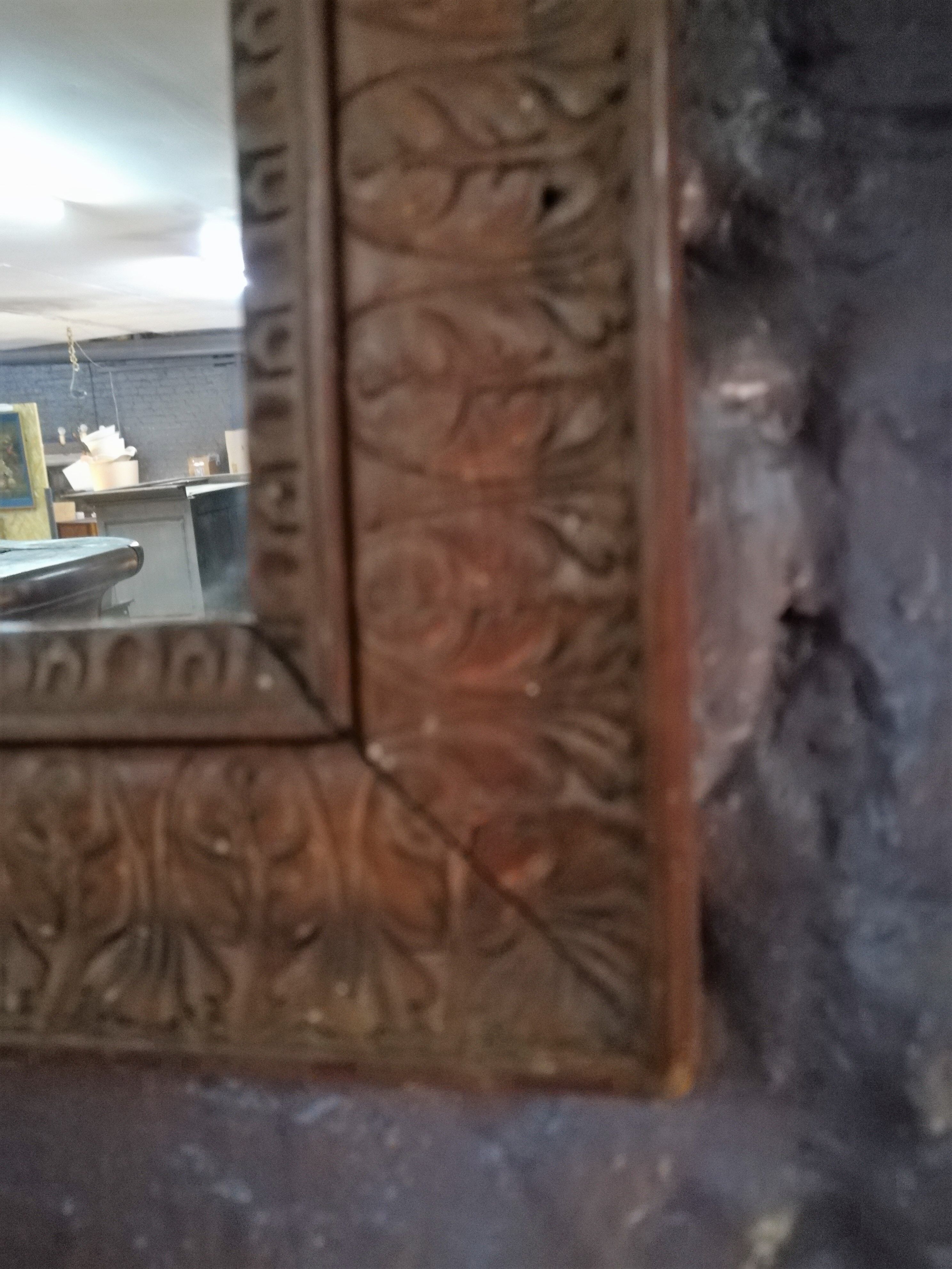 Pair of carved wooden mirrors 38x48cm