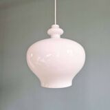 Large white opaline pendant light, H.A. Jakobsson, 1960