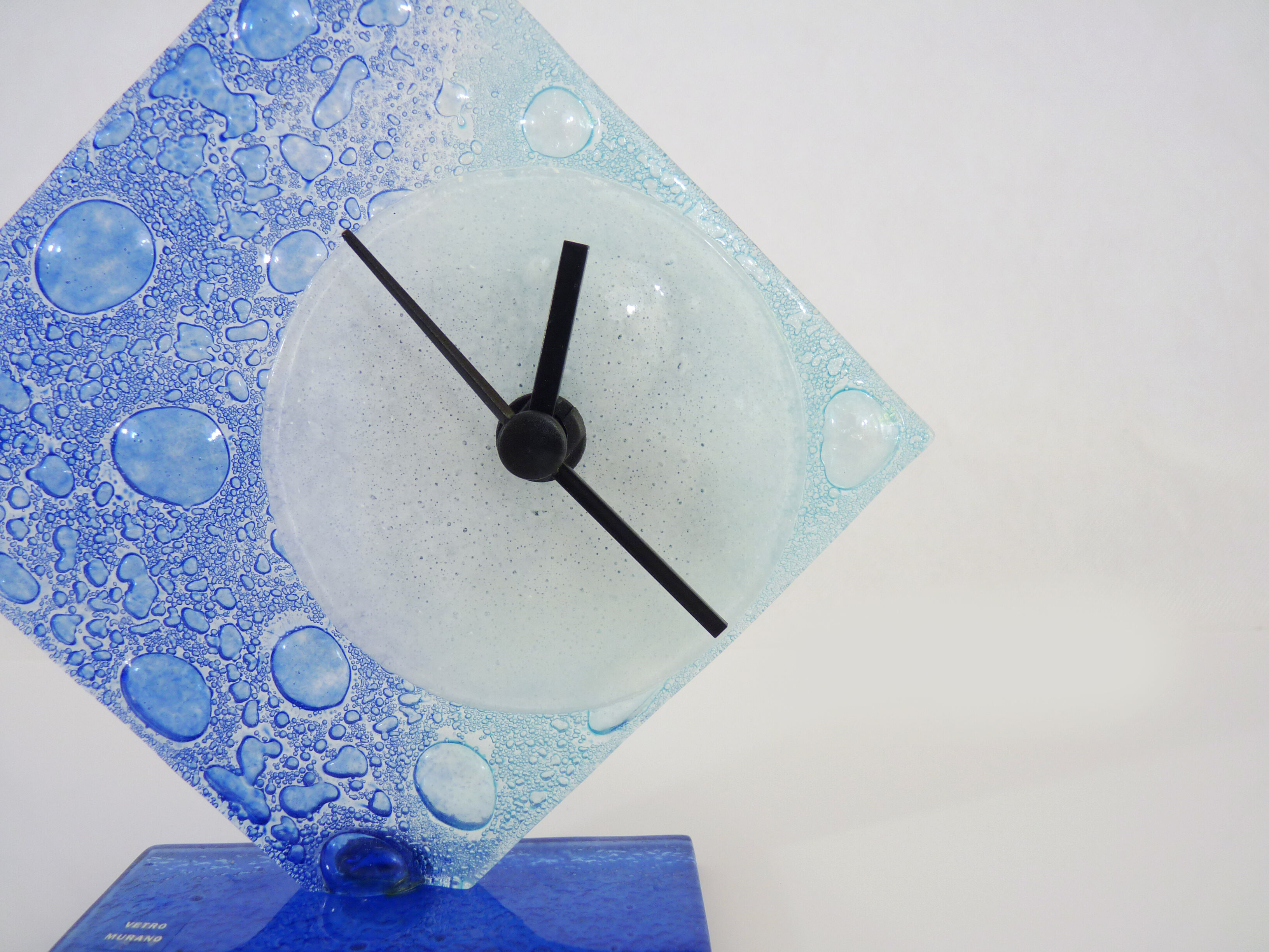 Vintage table clock in Murano glass year 70 80