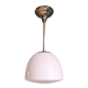 Suspension art déco en opaline blanche et monture chromée, 1920-30