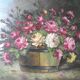 Painting, oil on canvas, still life, flower bouquet