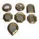 Set of 7 Moroccan mirrors in vintage brass 12 cm