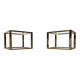 Tables d'appoint cube en laiton et verre à la française Hollywood Regency de Maison Charles, années 1970, lot de 2