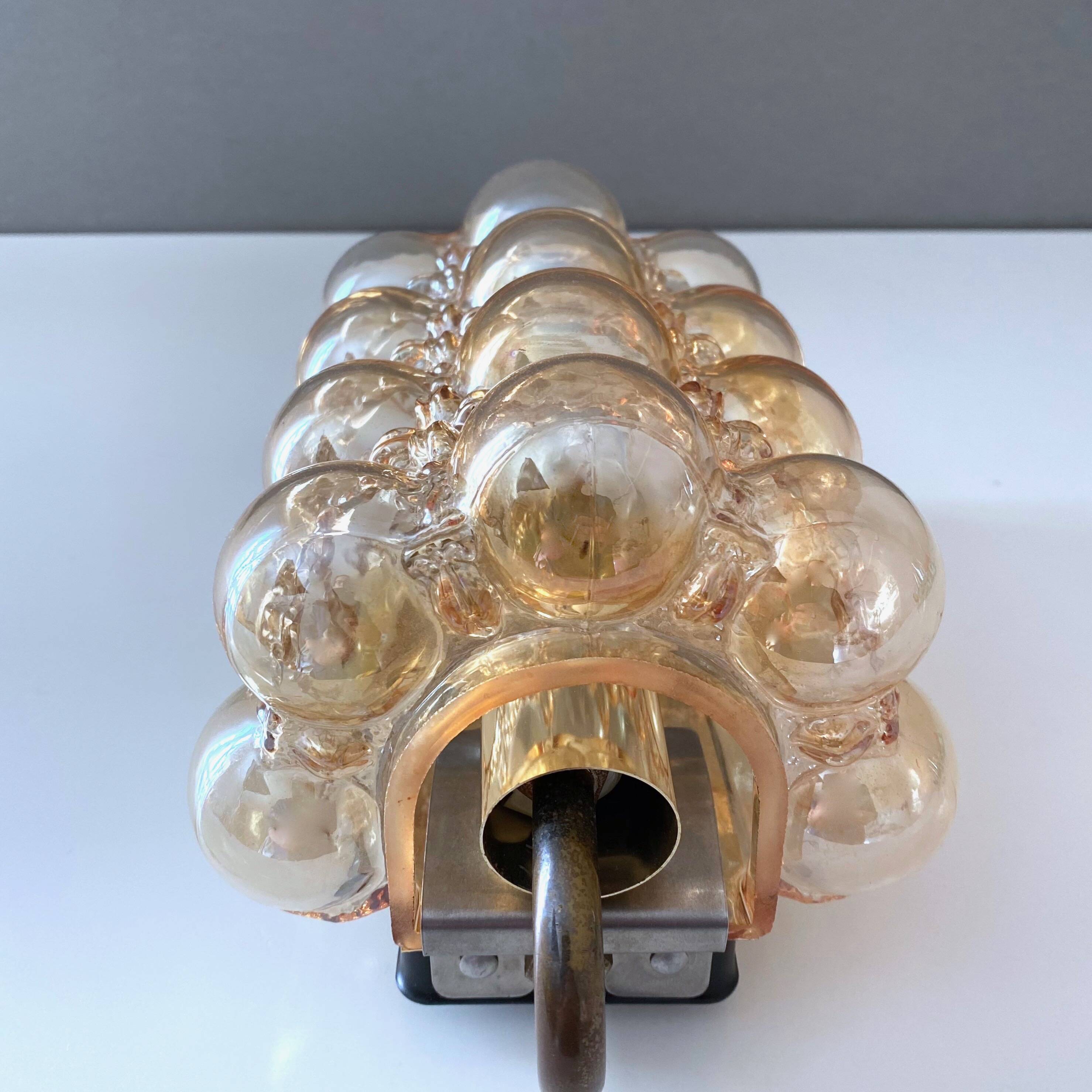 Bubble glass wall lamp by Helena Tynell for Glashütte Limburg, 1960's modernist