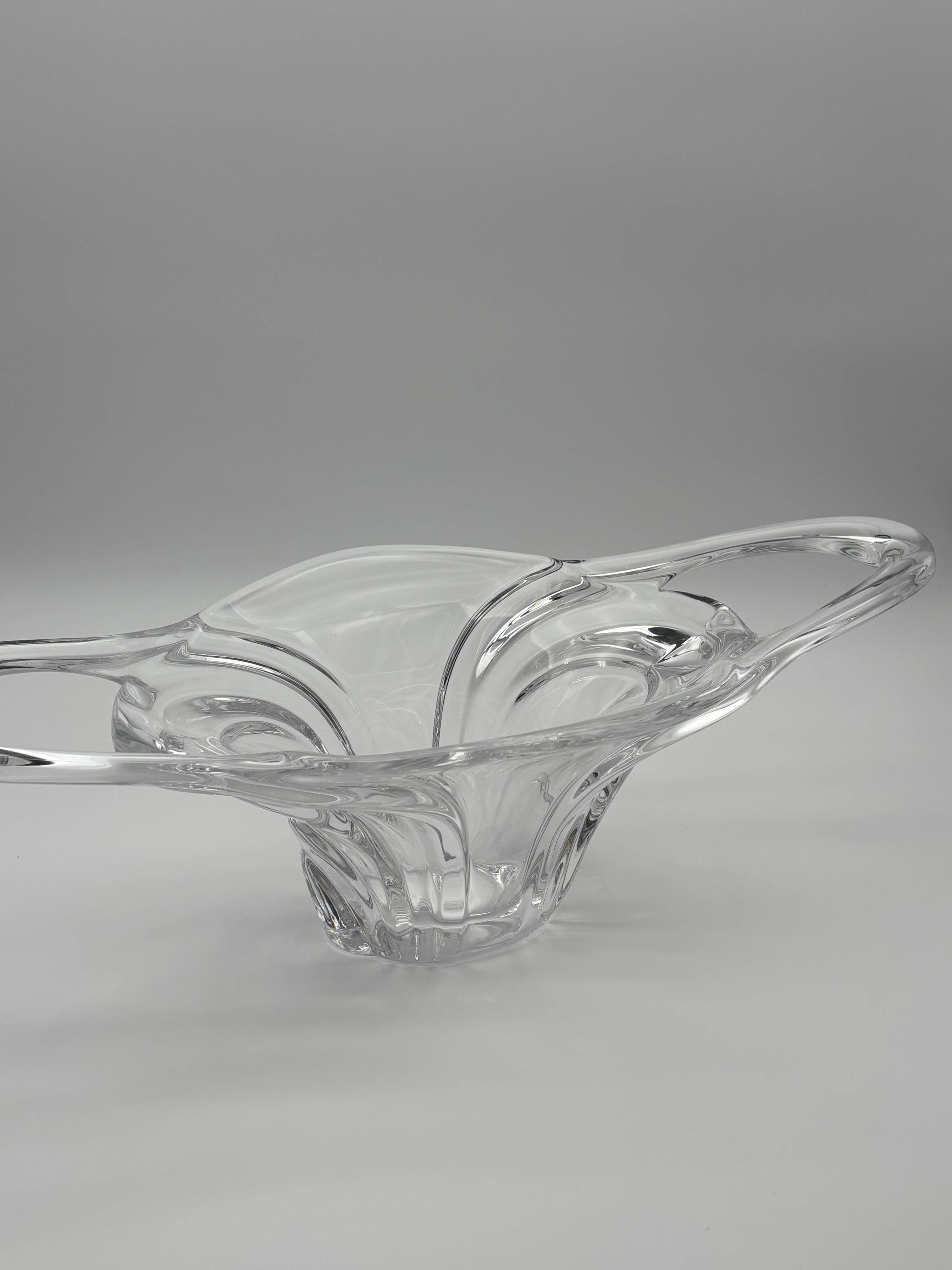 Large crystal centrepiece Art Vannes & matching swan – 54 cm
