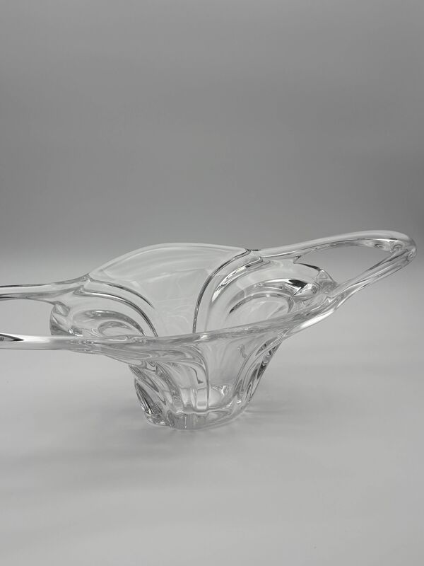 Centre de table en cristal d'Art de Vannes et cygne assorti