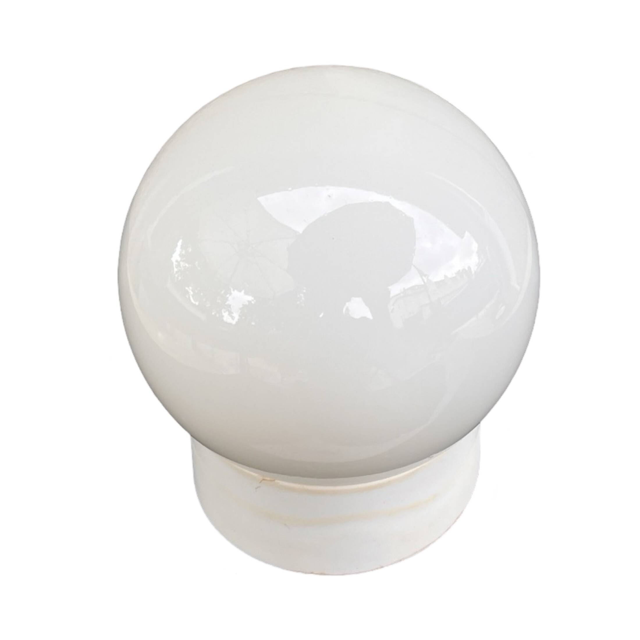 White spherical wall lamp, Elektrosvit Nové Zámky, Czechoslovakia, 1960s.