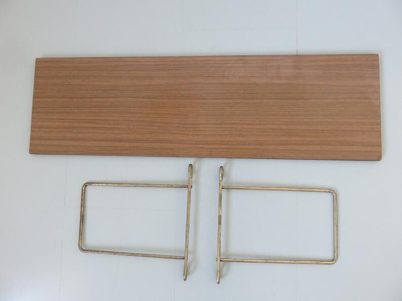 Gold metal shelf and formica veneer 60s
