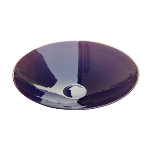 Plat à fruits verre bleu cobalt