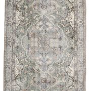 5x9 Turkish Olive Green & Cream Floral Vintage Area Rug, 169x280Cm