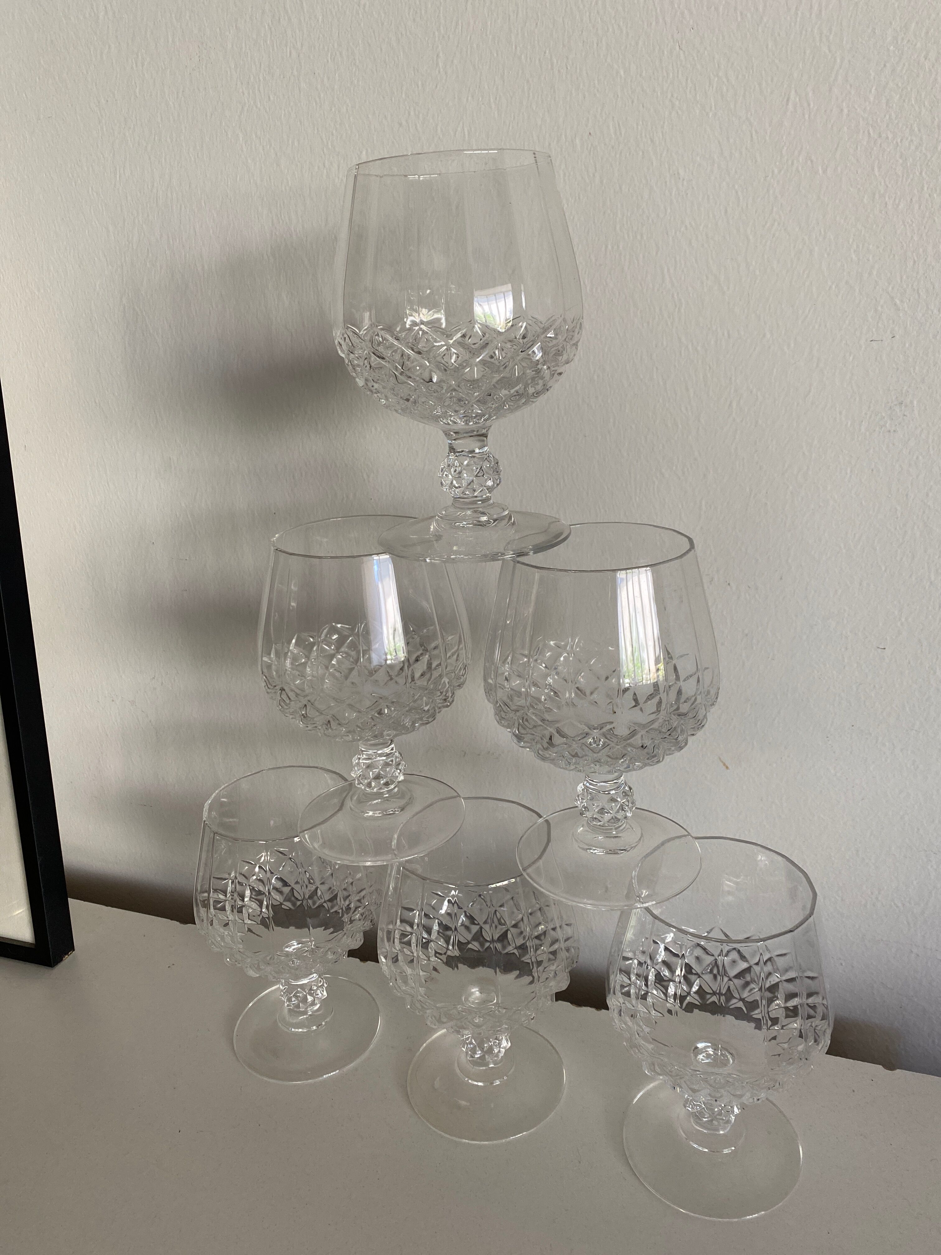 Set of 6 cognac glasses