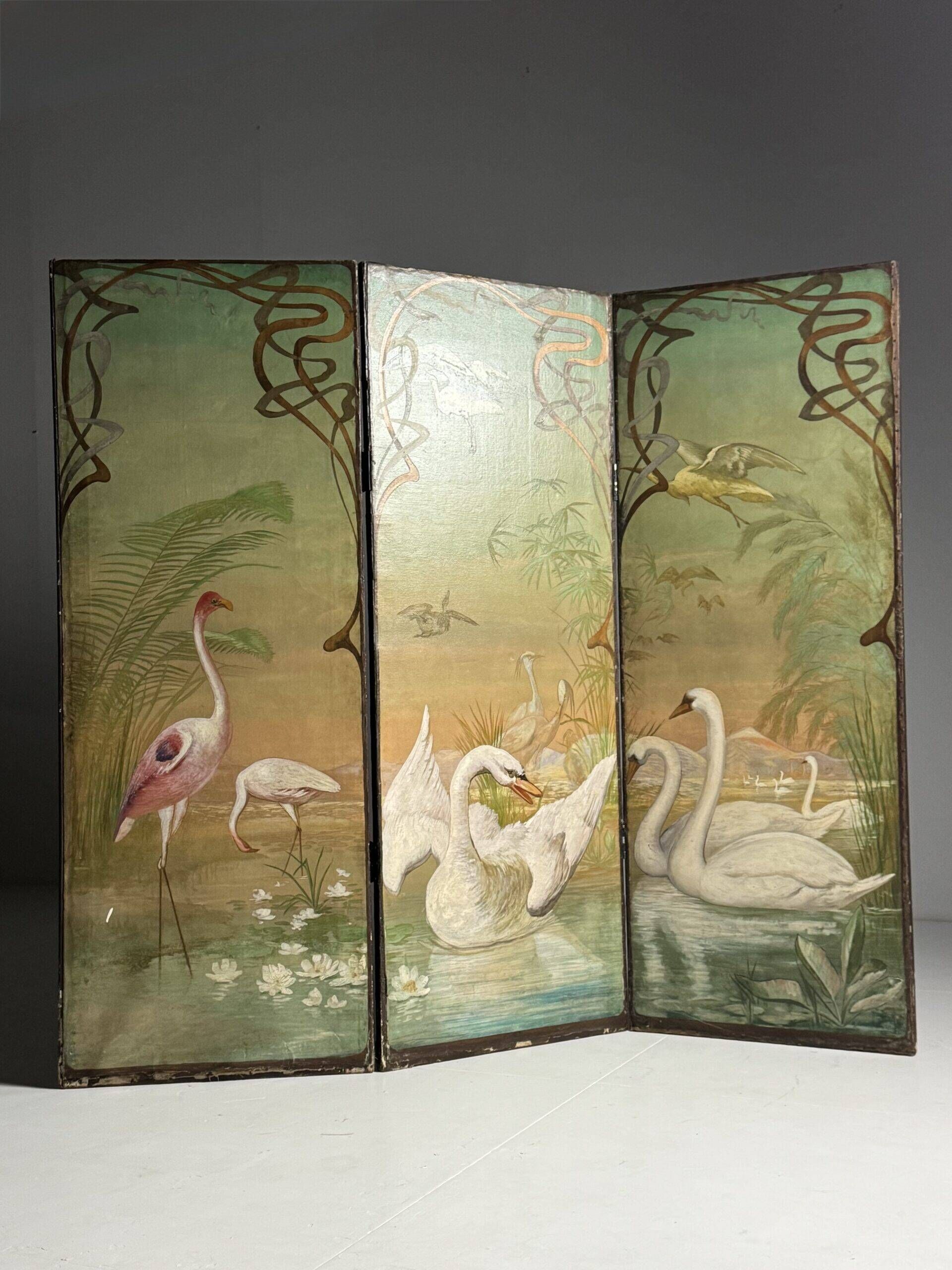 Art nouveau antique room divider