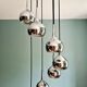 Large chrome metal cascade chandelier, design by Hans-Agne Jakobsson, 1960-70.