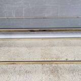 Gold glass coffee table with tobacco-colored legs, 1970s design