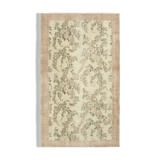 Handwoven anatolian beige carpet 147 cm x 246 cm