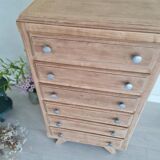 Semainier commode pieds compas bois brut