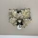 rare 36cm silver tone Metal Florentiner Leaf Theatre Ceiling Light, Italy