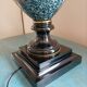 Large ceramic lamp base in blue, gold and black