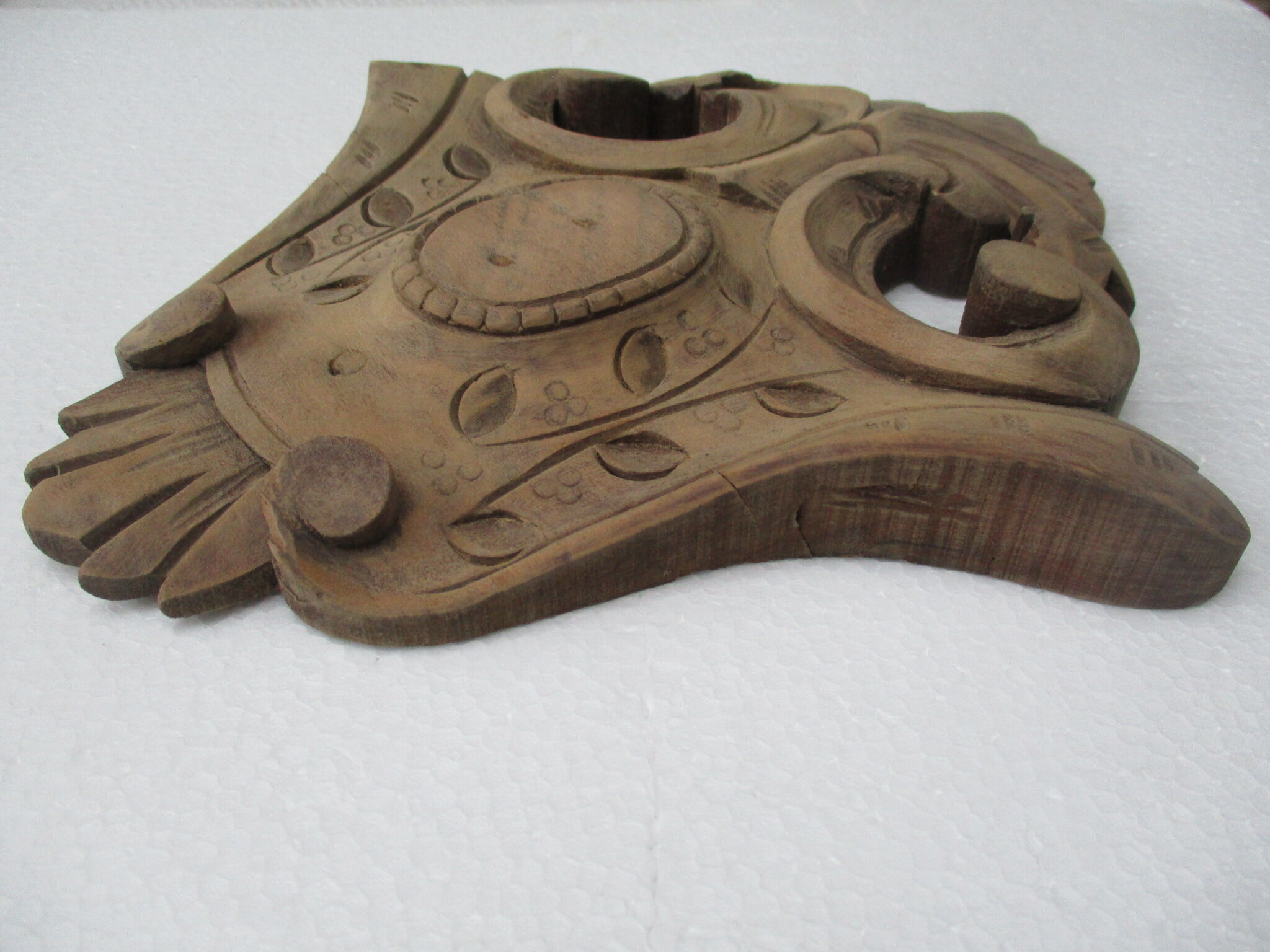 Carved wood pediment - cherry tree
