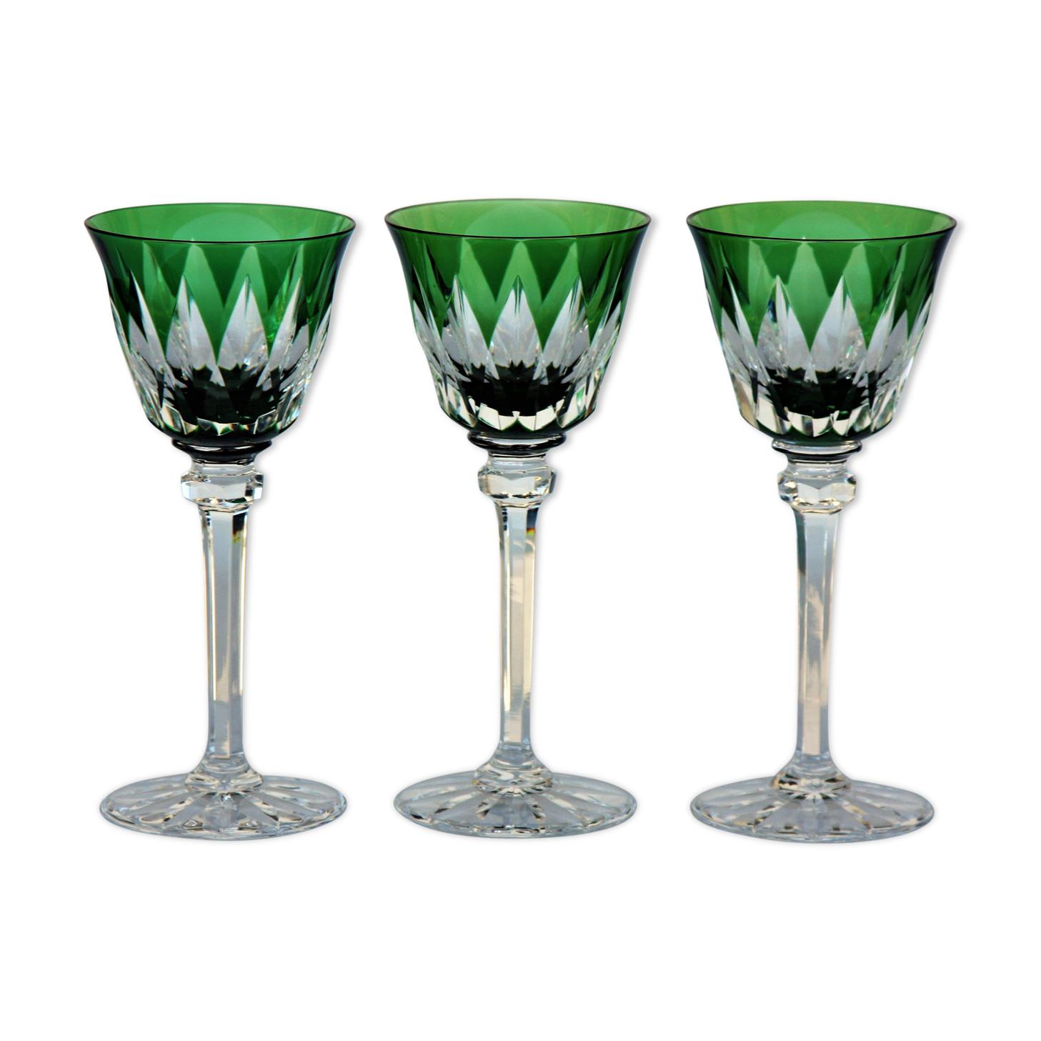 Series of 3 wine glasses from the Rhine Roemer St Louis Crystal model Provence