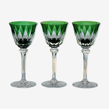 Série de 3 verres à vin du Rhin Roemer en cristal de St Louis modèle Provence