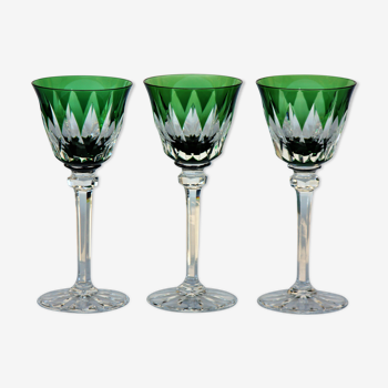 Series of 3 wine glasses from the Rhine Roemer St Louis Crystal model Provence