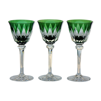 Series of 3 wine glasses from the Rhine Roemer St Louis Crystal model Provence